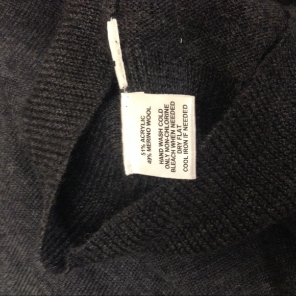 Gray merino wool wrap sweater dress Loft size M - Picture 4 of 6